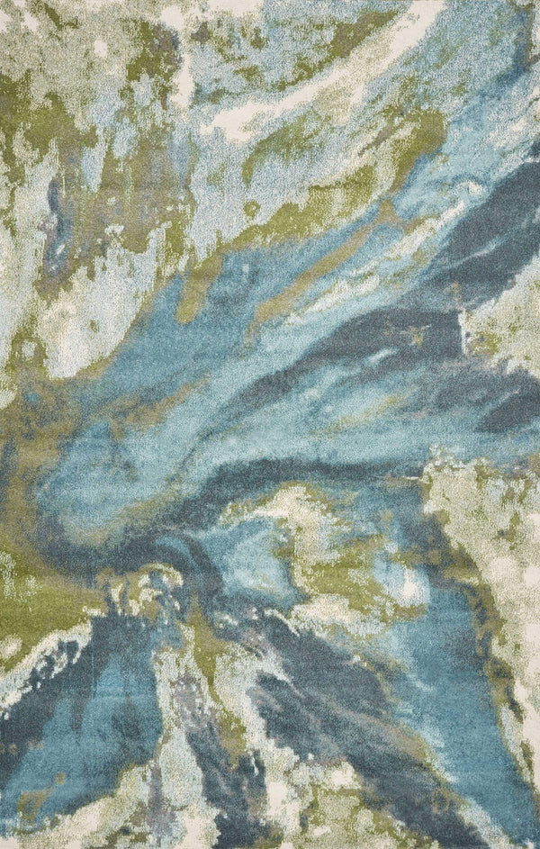 Rugs Modern Area Rugs - 60" X 90" X 0.'5" Teal Polypropylene Rug HomeRoots