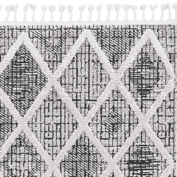 Rugs Modern Area Rugs - 63" X 91" X 0.'25" Charcoal Polyester Rug HomeRoots