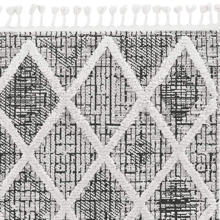 Rugs Modern Area Rugs - 63" X 91" X 0.'25" Charcoal Polyester Rug HomeRoots