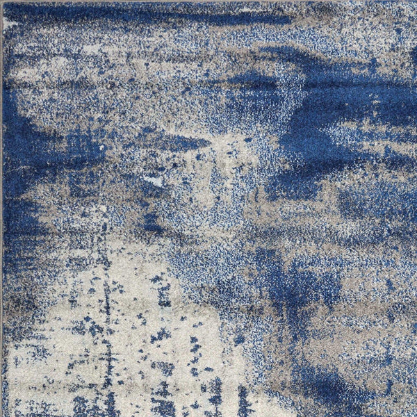 Rugs Modern Area Rugs - 79" X 114" X 0.'5" Ice Blue Polypropylene Rug HomeRoots
