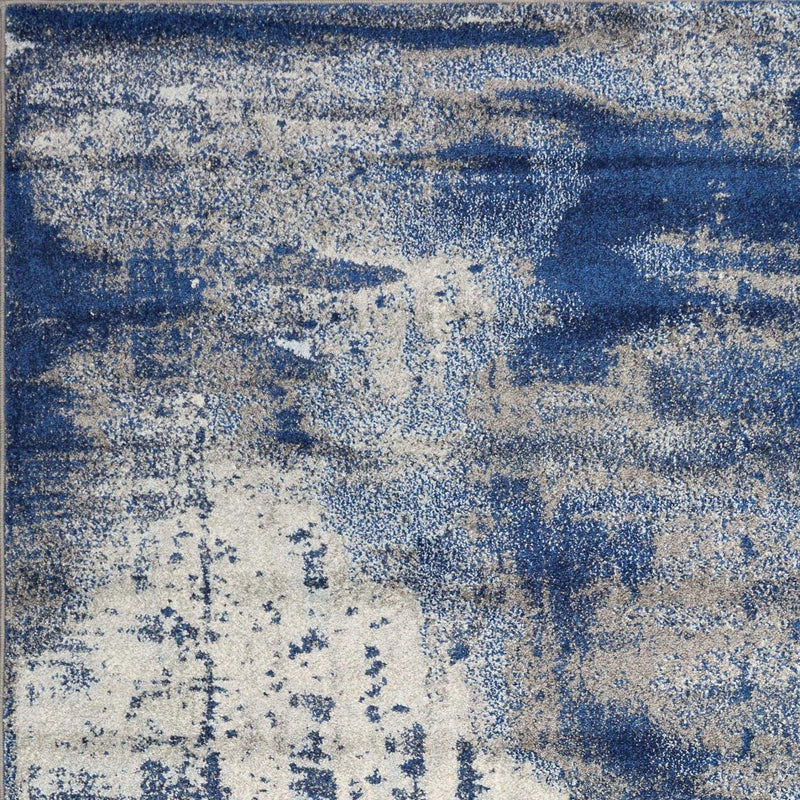Rugs Modern Area Rugs - 79" X 114" X 0.'5" Ice Blue Polypropylene Rug HomeRoots