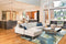 Rugs Modern Area Rugs - 79" X 114" X 0.'5" Teal Polypropylene Rug HomeRoots