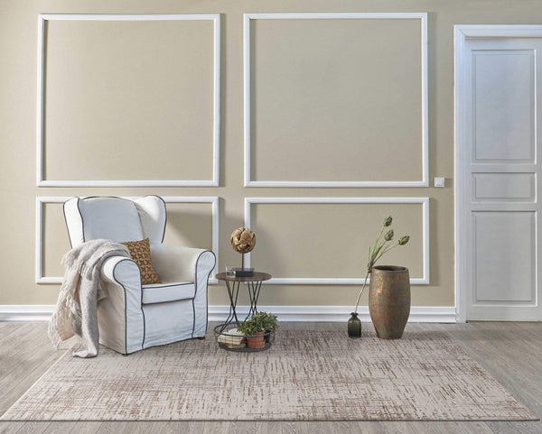 Rugs Modern Rugs - 106" X 158" X 0.'25" Natural Polyester Rug HomeRoots
