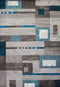 Rugs Modern Rugs - 23" x 82" x 0.43" Aqua Polypropylene Runner Rug HomeRoots