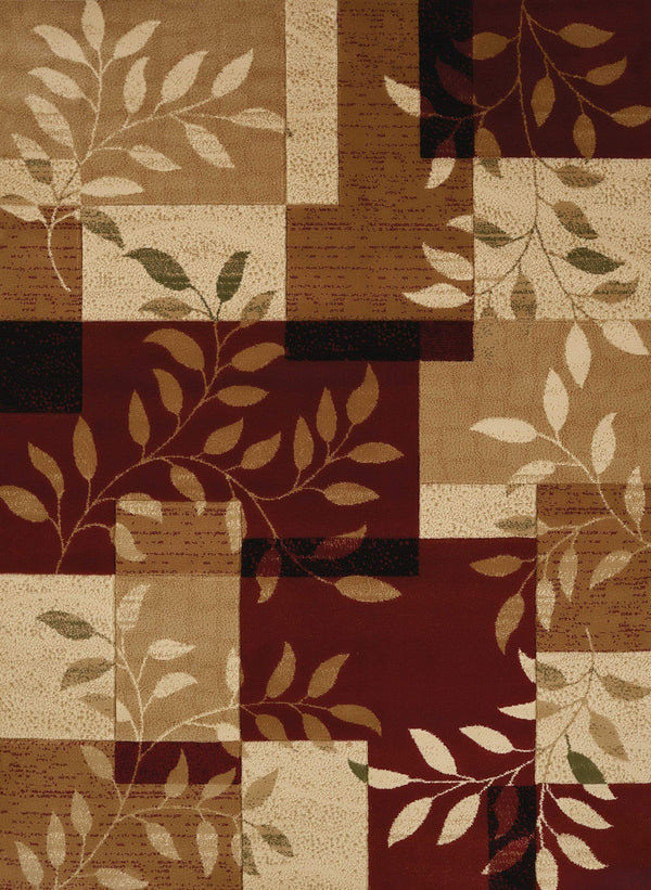 Rugs Modern Rugs - 23" x 82" x 0.43" Burgundy Polypropylene Runner Rug HomeRoots