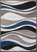 Rugs Modern Rugs 23" x 82" x 0.43" Denim Blue Polypropylene Runner Rug 1389 HomeRoots