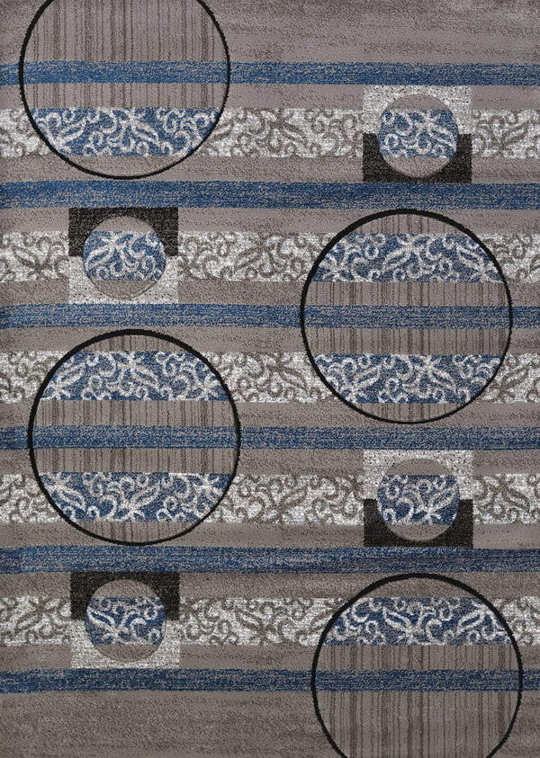 Rugs Modern Rugs - 23" x 82" x 0.43" Grey Polypropylene Runner Rug HomeRoots