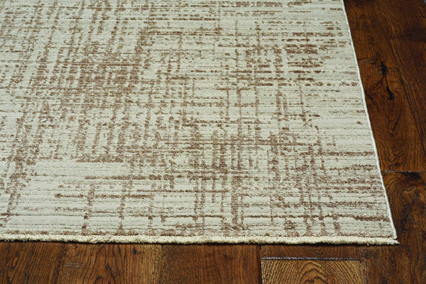 Rugs Modern Rugs - 27" X 91" X 0.'25" Natural Polyester Rug HomeRoots