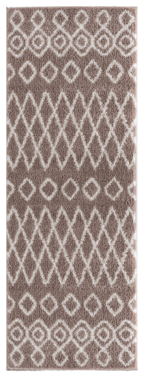 Rugs Modern Rugs - 31" x 86" x 1.2" Beige Microfiber Polyester Runner Rug HomeRoots