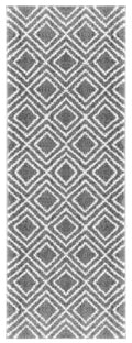 Rugs Modern Rugs - 31" x 86" x 1.2" Grey Microfiber Polyester Runner Rug HomeRoots