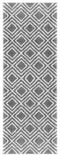 Rugs Modern Rugs - 31" x 86" x 1.2" Grey Microfiber Polyester Runner Rug HomeRoots