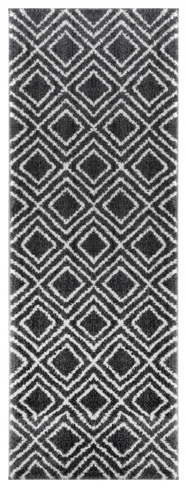 Rugs Modern Rugs - 31" x 86" x 1.2" Smoke Microfiber Polyester Runner Rug HomeRoots