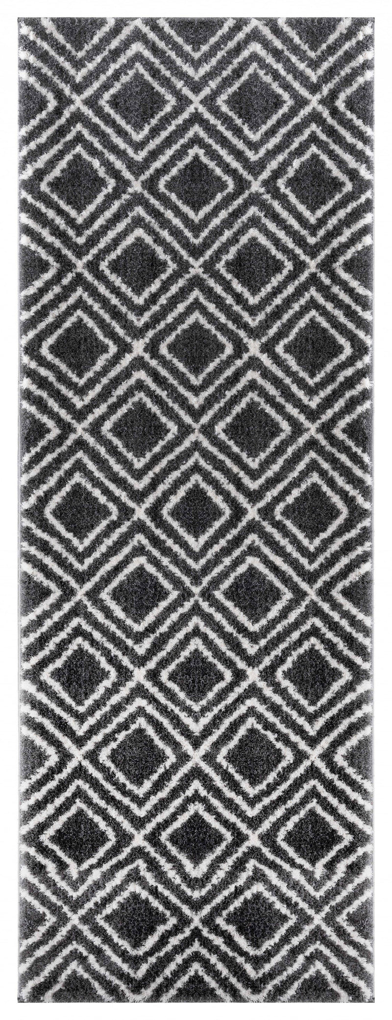 Rugs Modern Rugs - 31" x 86" x 1.2" Smoke Microfiber Polyester Runner Rug HomeRoots