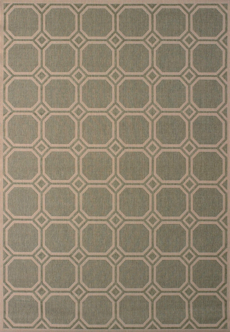 Rugs Modern Rugs - 94" x 126" Green Polypropylene/Olefin Runner Rug HomeRoots