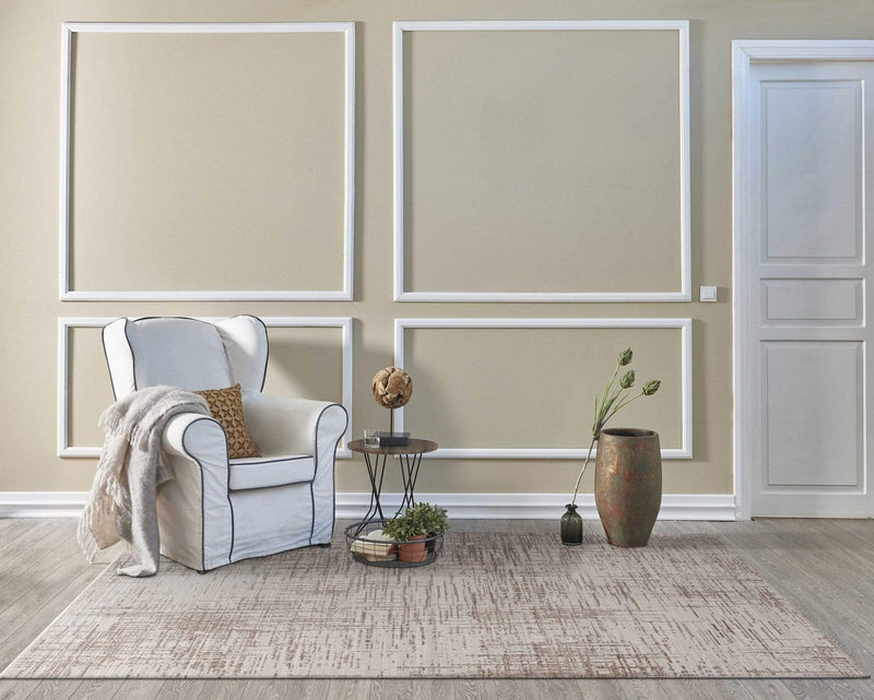 Rugs Modern Rugs - 96" X 96" X 0.'25" Natural Polyester Rug HomeRoots