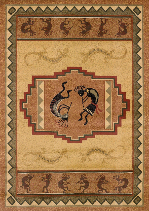 Rugs Natural Rug 63" x 90" x 0.45" Natural Polypropylene Area Rug 9295 HomeRoots