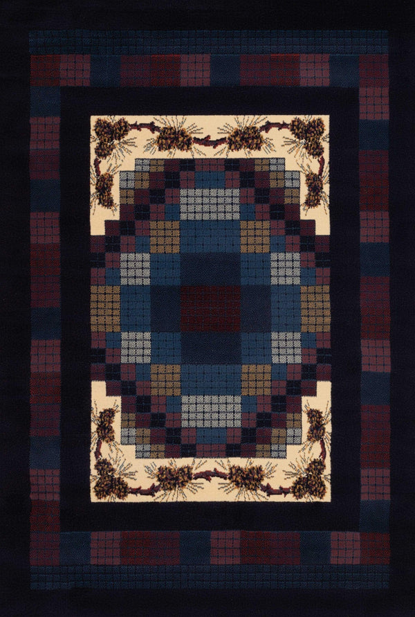 Rugs Navy Area Rug - 22" x 36" x 0.3" Navy Polypropylene Accent Rug HomeRoots