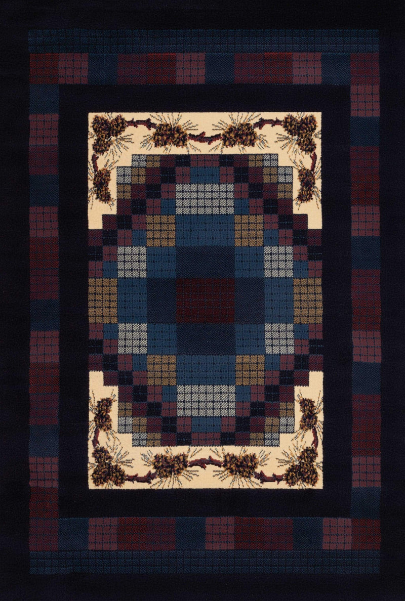 Rugs Navy Area Rug - 22" x 36" x 0.3" Navy Polypropylene Accent Rug HomeRoots