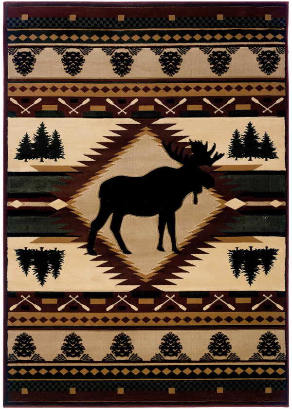 Rugs Navy Area Rug 31" x 50" x 0.47" Toffee Polypropylene Mat Rug 9063 HomeRoots