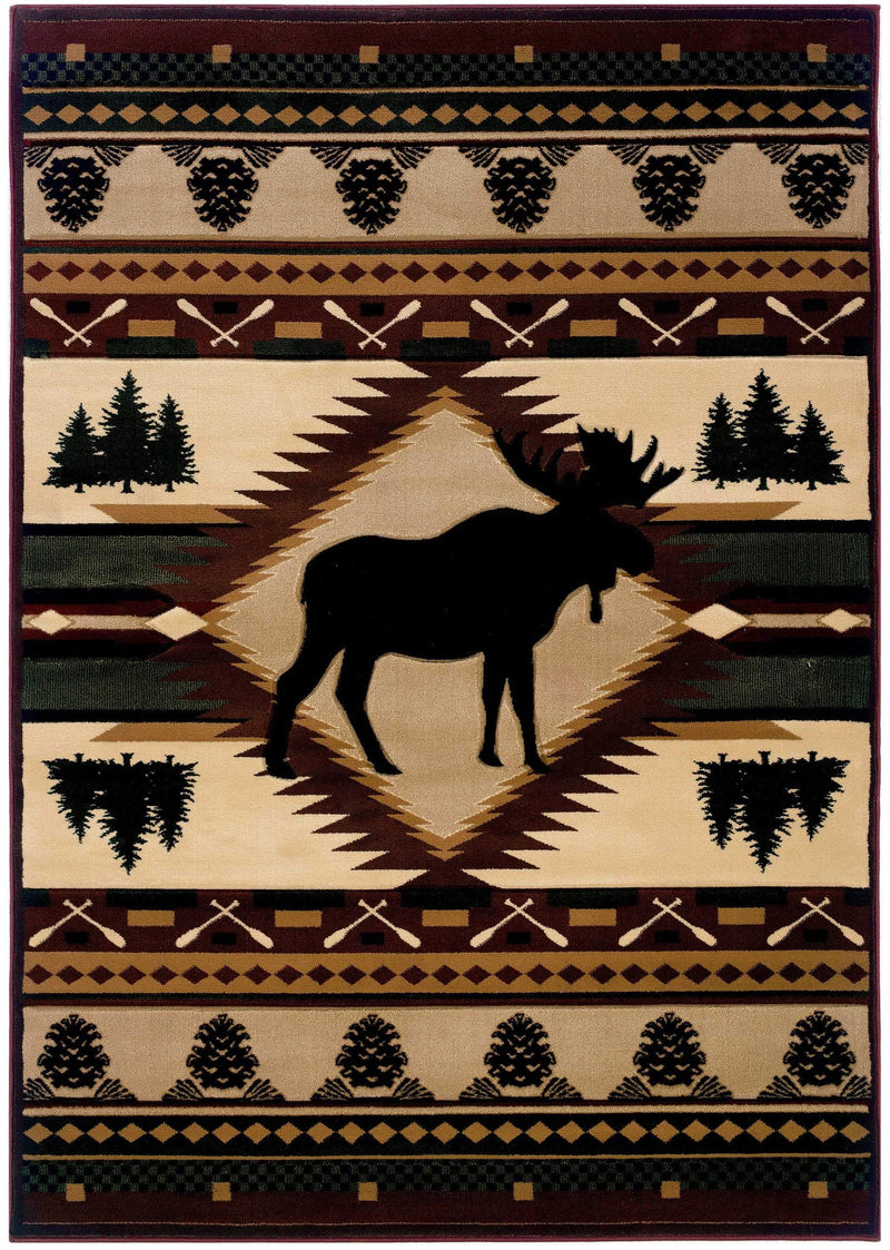 Rugs Navy Area Rug 31" x 50" x 0.47" Toffee Polypropylene Mat Rug 9063 HomeRoots