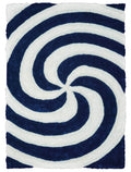 Rugs Navy Area Rug 94" x 126" x 1.2" Navy Polyester Oversize Rug 9222 HomeRoots