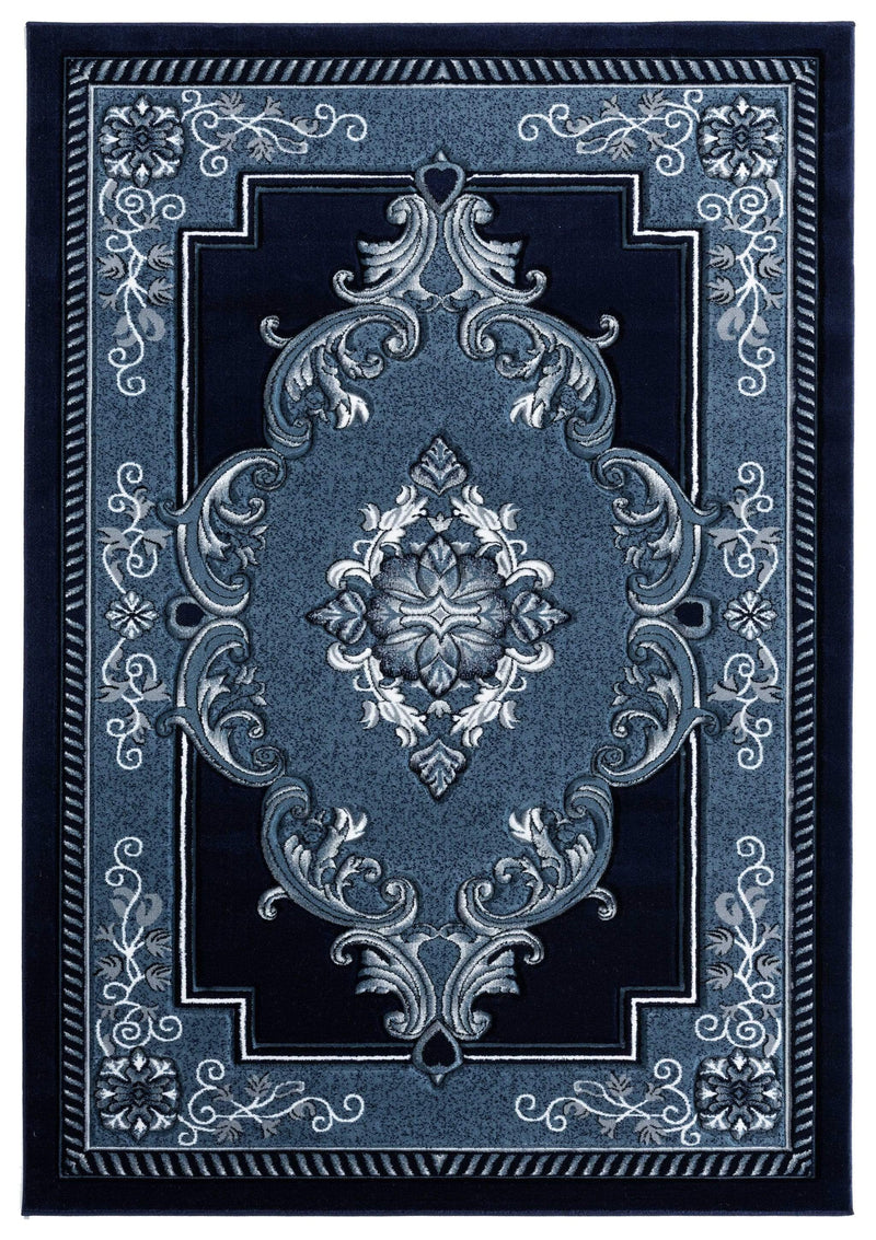 Rugs Navy Blue Area Rug - 22" x 32" x 0.53" Nave Olefin/Polypropylene Accent Rug HomeRoots