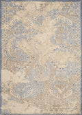 Rugs Navy Blue Area Rug - 63" x 86" x 0.31" Light Blue Polyester /Olefin Area Rug HomeRoots