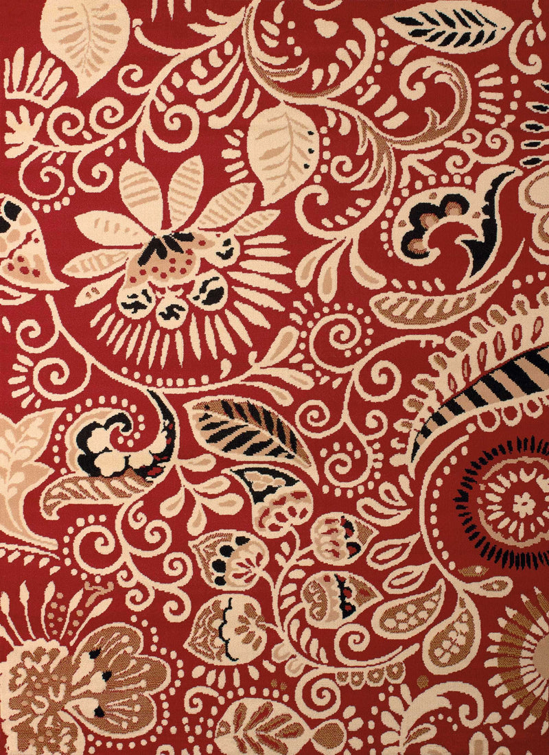 Rugs Navy Blue Area Rug 63" x 86" x 0.31" Red Polypropylene Area Rug 8884 HomeRoots
