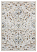 Rugs Navy Blue Area Rug 63" x 86" x 0.79" Beige Microfiber/Polyester Area Rug 8004 HomeRoots
