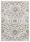 Rugs Navy Blue Area Rug 63" x 86" x 0.79" Beige Microfiber/Polyester Area Rug 8004 HomeRoots