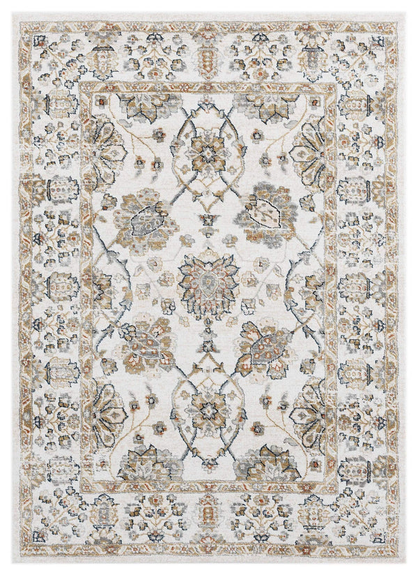 Rugs Navy Blue Area Rug 63" x 86" x 0.79" Beige Microfiber/Polyester Area Rug 8012 HomeRoots