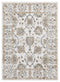 Rugs Navy Blue Area Rug 63" x 86" x 0.79" Beige Microfiber/Polyester Area Rug 8012 HomeRoots