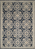 Rugs Navy Blue Area Rug 63" x 90" x 0.39" Navy Polyester Area Rug 8064 HomeRoots