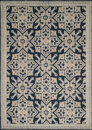 Rugs Navy Blue Area Rug 63" x 90" x 0.39" Navy Polyester Area Rug 8064 HomeRoots