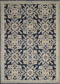 Rugs Navy Blue Area Rug 94" x 126" x 0.39" Navy Polyester Oversized Rug 8065 HomeRoots