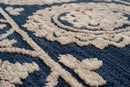 Rugs Navy Blue Area Rug - 94" x 126" x 0.39" Navy Polyester Oversized Rug HomeRoots