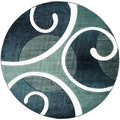 Rugs Navy Blue Area Rug 94" x 94" x 0.53" Navy Olefin/Polypropylene Round Rug 7253 HomeRoots
