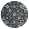 Rugs Navy Blue Area Rug 94" x 94" x 0.79" Navy Microfiber/Polyester Round Rug 7985 HomeRoots