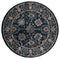 Rugs Navy Blue Area Rug 94" x 94" x 0.79" Navy Microfiber/Polyester Round Rug 8017 HomeRoots