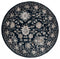 Rugs Navy Blue Area Rug 94" x 94" x 0.79" Navy Microfiber/Polyester Round Rug 8025 HomeRoots