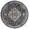 Rugs Navy Blue Area Rug - 94" x 94" x 0.79" Navy Microfiber/Polyester Round Rug HomeRoots