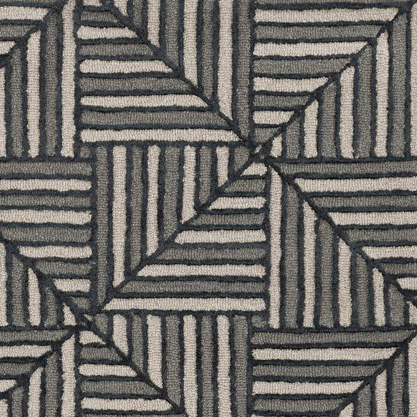 Rugs Navy Blue Rug - 108" X 156" X 0.'5" Navy/Charcoal Wool / Viscose Rug HomeRoots