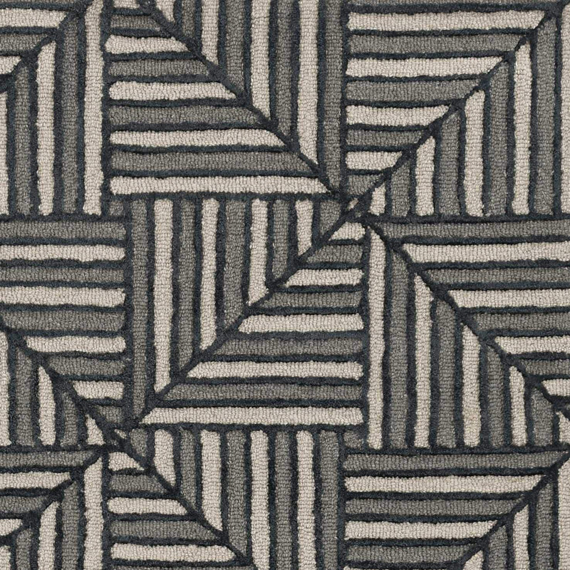 Rugs Navy Blue Rug - 108" X 156" X 0.'5" Navy/Charcoal Wool / Viscose Rug HomeRoots