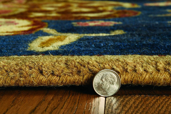 Rugs Navy Blue Rug - 108" X 156" X 0.'5" Navy Wool Rug HomeRoots