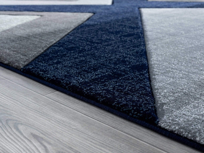 Rugs Navy Blue Rug - 22" x 32" x 0.5" Navy Olefin/Polypropylene Accent Rug HomeRoots