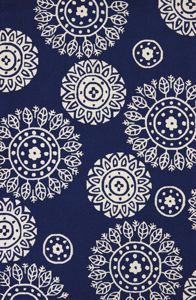 Rugs Navy Blue Rug 22" x 36" x 0.47" Navy Olefin Accent Rug 6858 HomeRoots