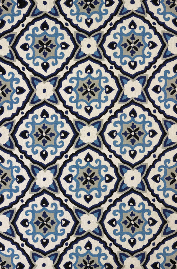 Rugs Navy Blue Rug - 22" x 36" x 0.47" Navy Olefin Accent Rug HomeRoots