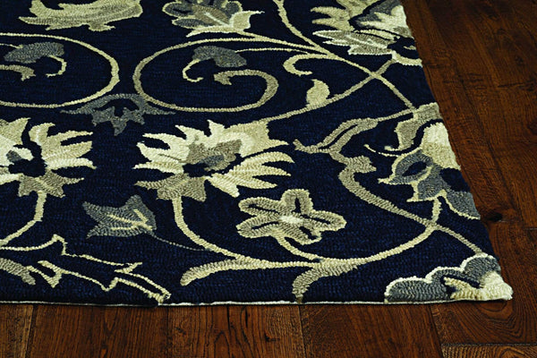 Rugs Navy Blue Rug - 24" X 36" X 0.'25" Navy Polypropylene Rug HomeRoots