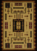 Rugs Navy Blue Rug - 6 x 86" x 0.4" Ivory Polypropylene Area Rug HomeRoots