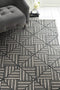 Rugs Navy Blue Rug - 60" X 84" X 0.'5" Navy/Charcoal Wool / Viscose Rug HomeRoots
